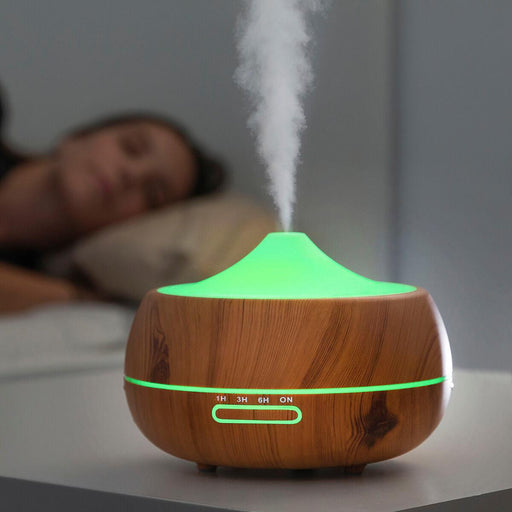Humidificador Difusor de Aromas con LED Multicolor Wooden-Effect - Smart Shop online