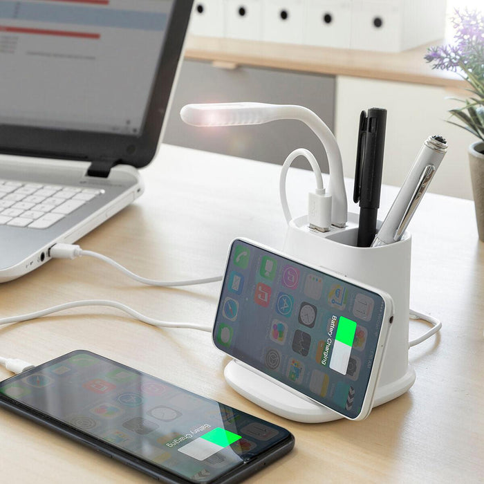 Cargador Inalámbrico con Soporte-Organizador y Lámpara LED USB 5 en 1 DesKing InnovaGoods - Smart Shop online